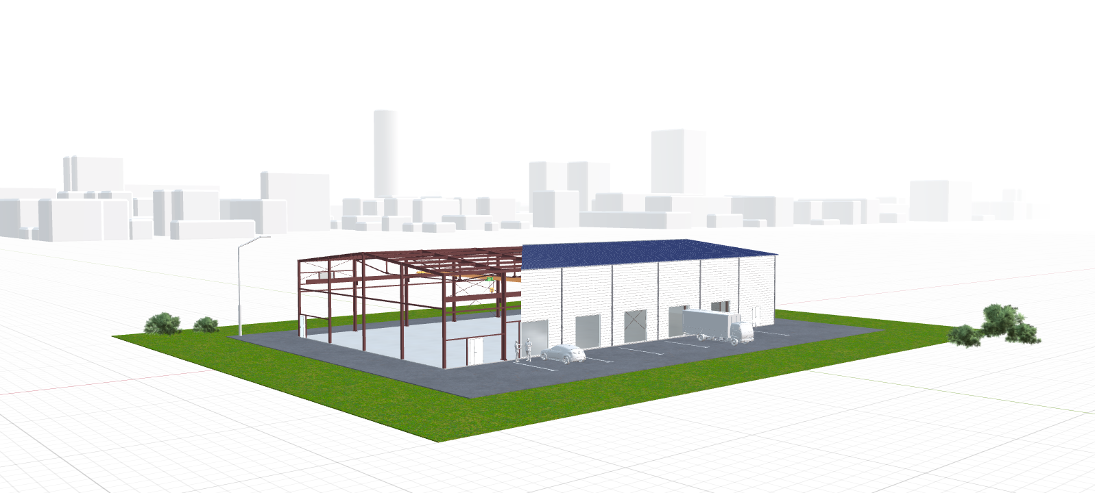 Склад-магазин с кран-балкой, 1008 кв.м