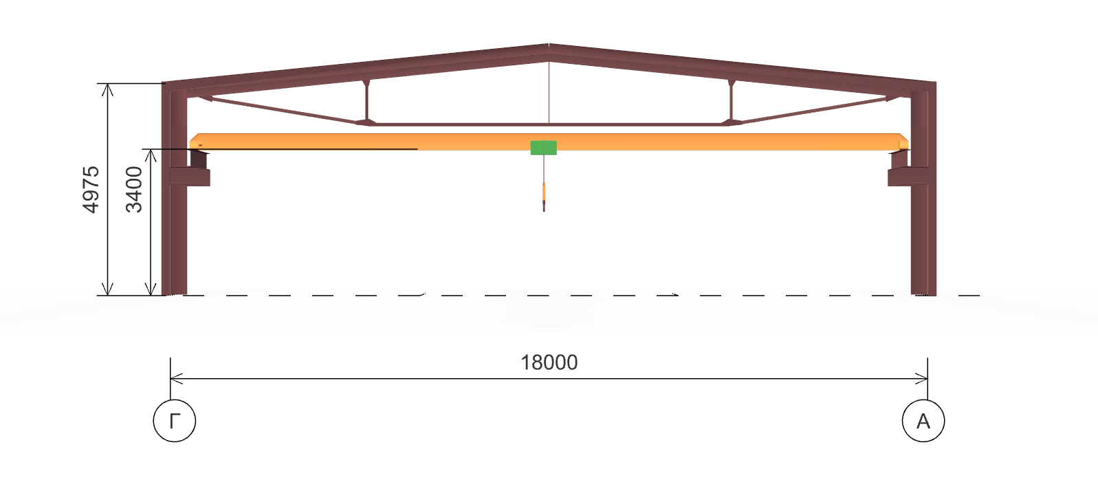Каркас для производственного здания, 1080 кв.м