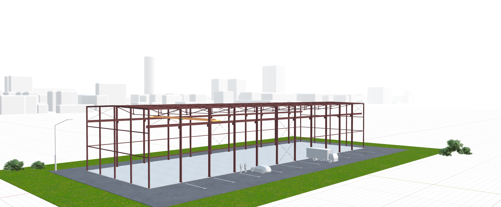 Каркас производственного цеха с кран-балкой, 1386 кв.м