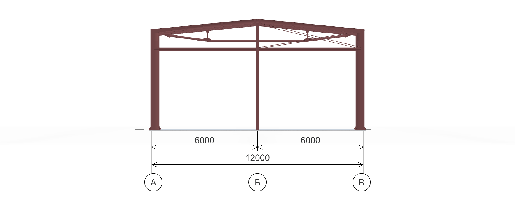 Каркас склада, 360 кв.м