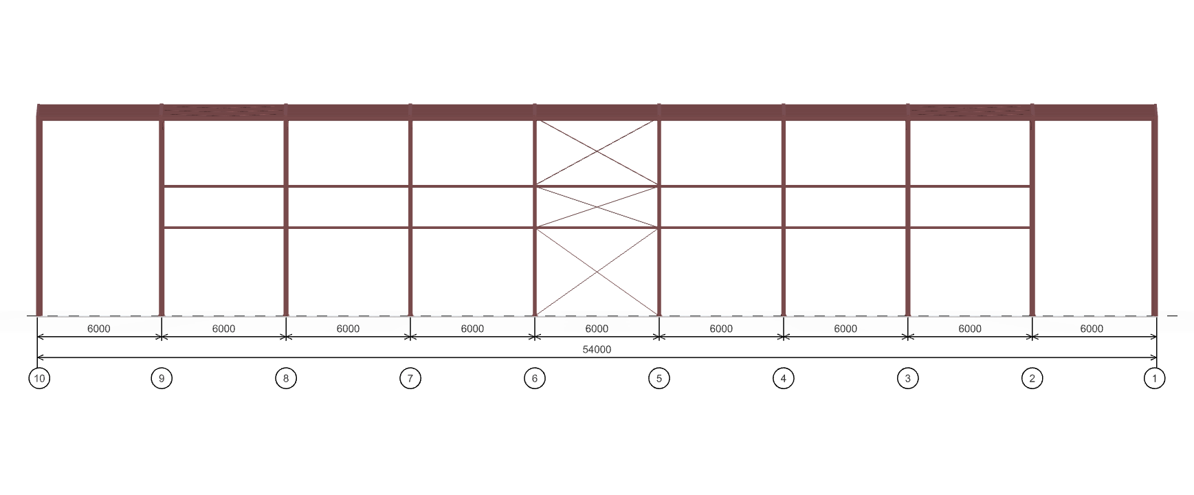 Каркас ангара для грузового транспорта, 648 кв.м