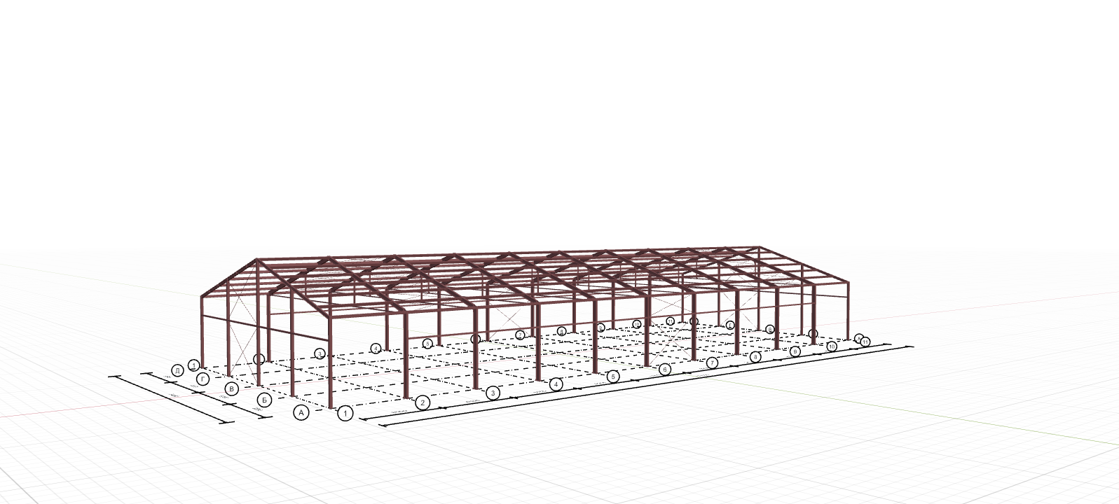 Каркас производственного цеха, 1440 кв.м