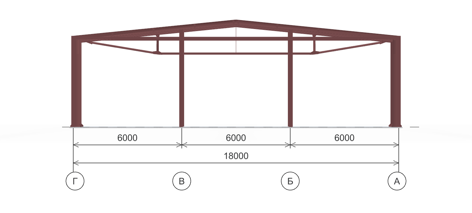 Каркас склада, 540 кв.м