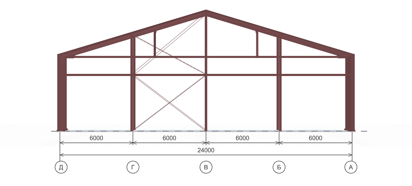 Каркас производственного цеха, 1440 кв.м