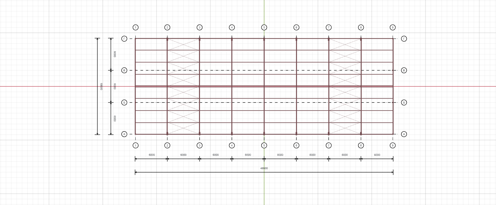 Каркас для автосалона, 864 кв.м 