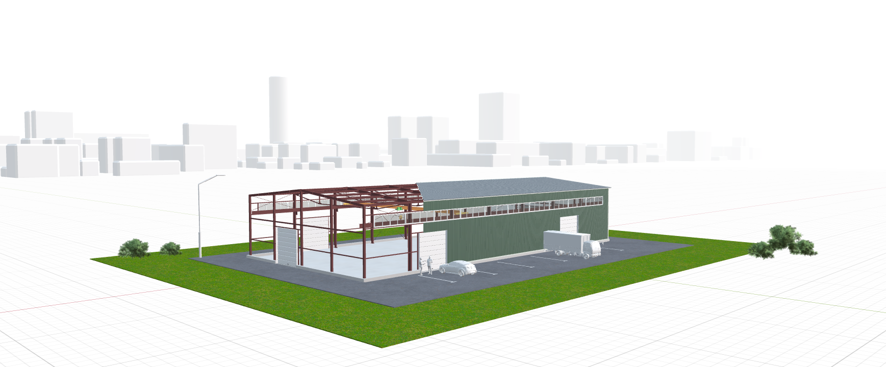 Производственное здание с кран-балкой, 882 кв.м
