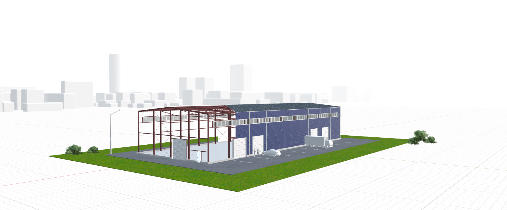 Быстровозводимый ангар для спецтехники, 1134 кв.м