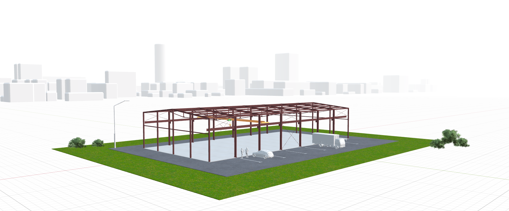 Каркас производственного здания с кран-балкой, 882 кв.м