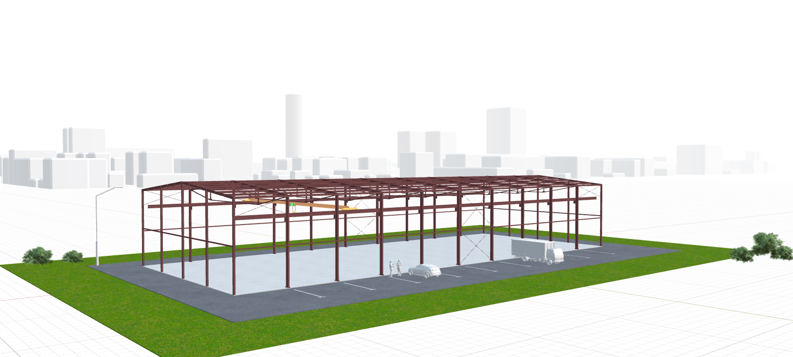 Каркас производственного цеха с кран-балкой, 1440 кв.м
