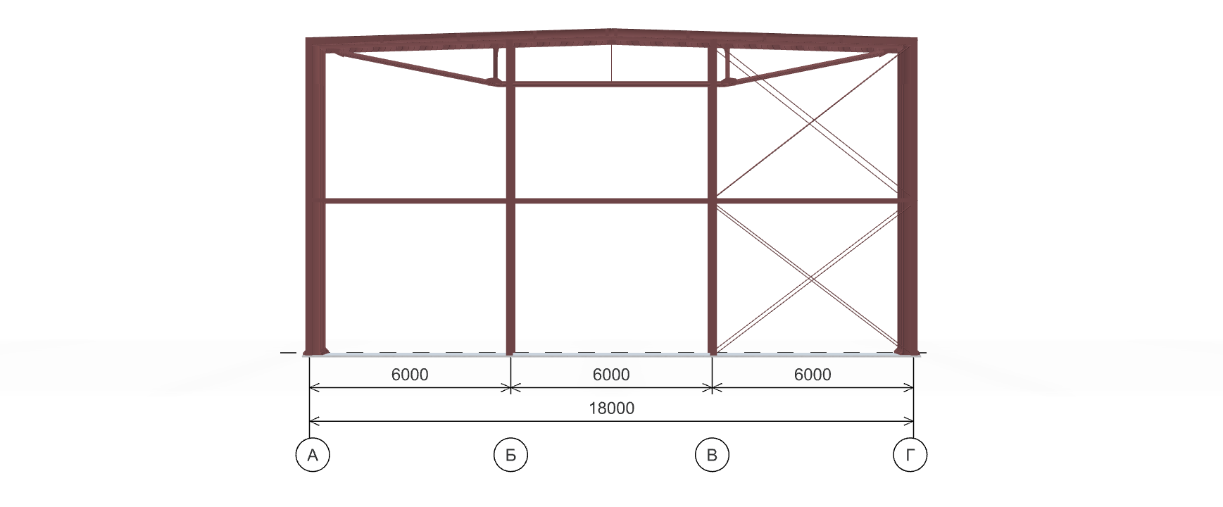 Каркас для автосалона, 864 кв.м 