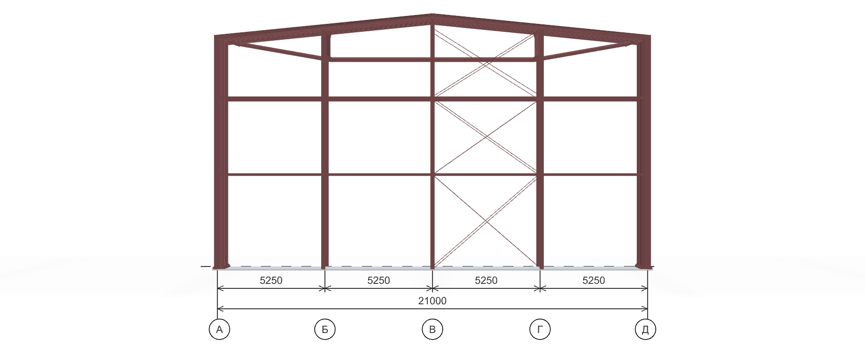 Каркас ангара, 1386 кв.м