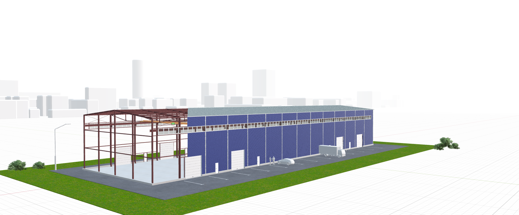 Быстровозводимый цех с кран-балкой, 2016 кв.м