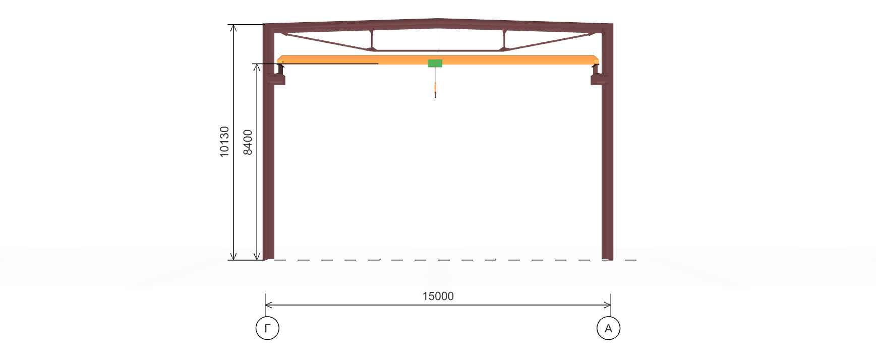 Производственное здание с кран-балкой, 810 кв.м