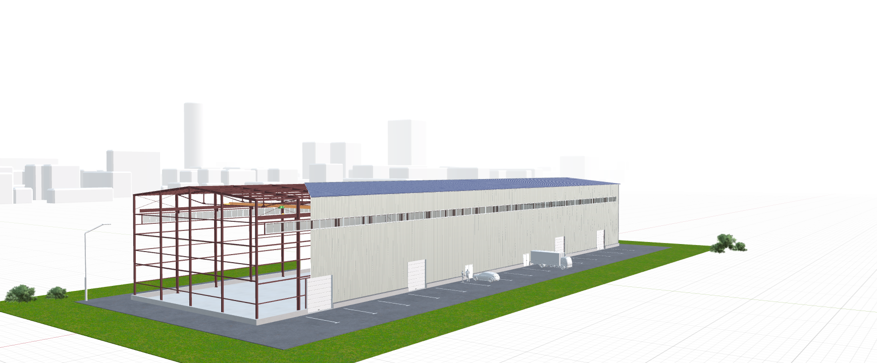 Холодный ангар с кран-балкой, 2304 кв.м