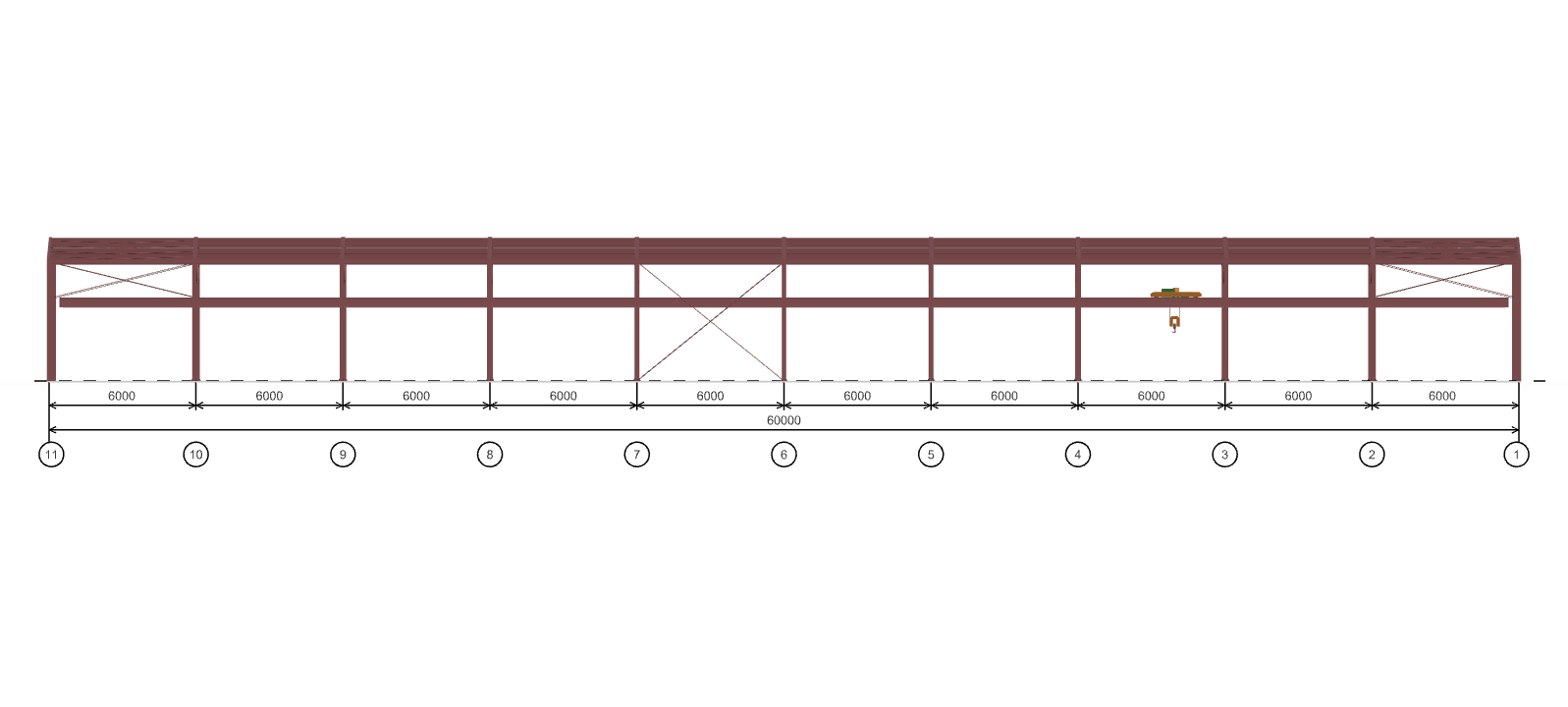 Каркас для производственного здания, 1080 кв.м