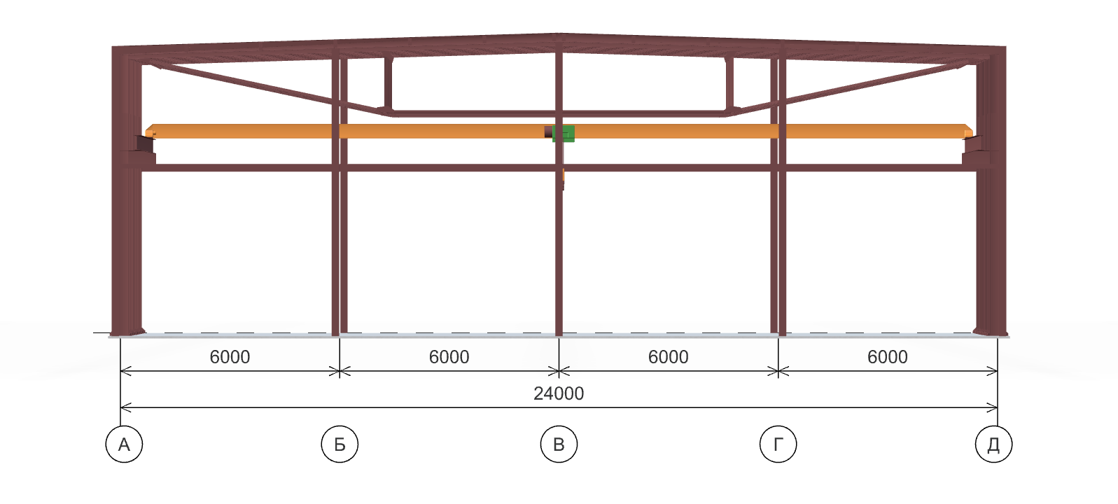 Каркас производственного цеха, 1440 кв.м