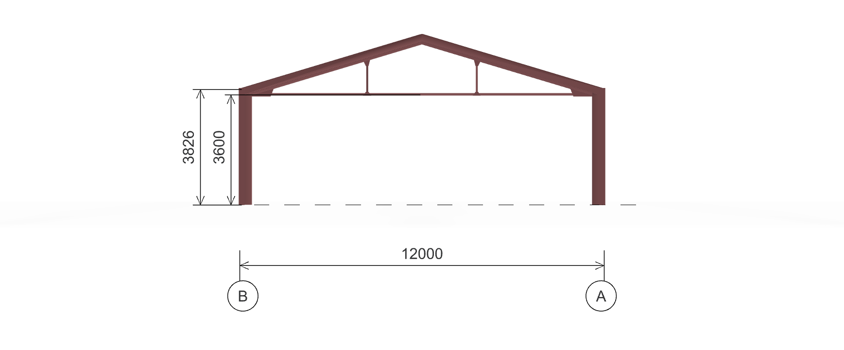 Каркас склада, 216 кв.м