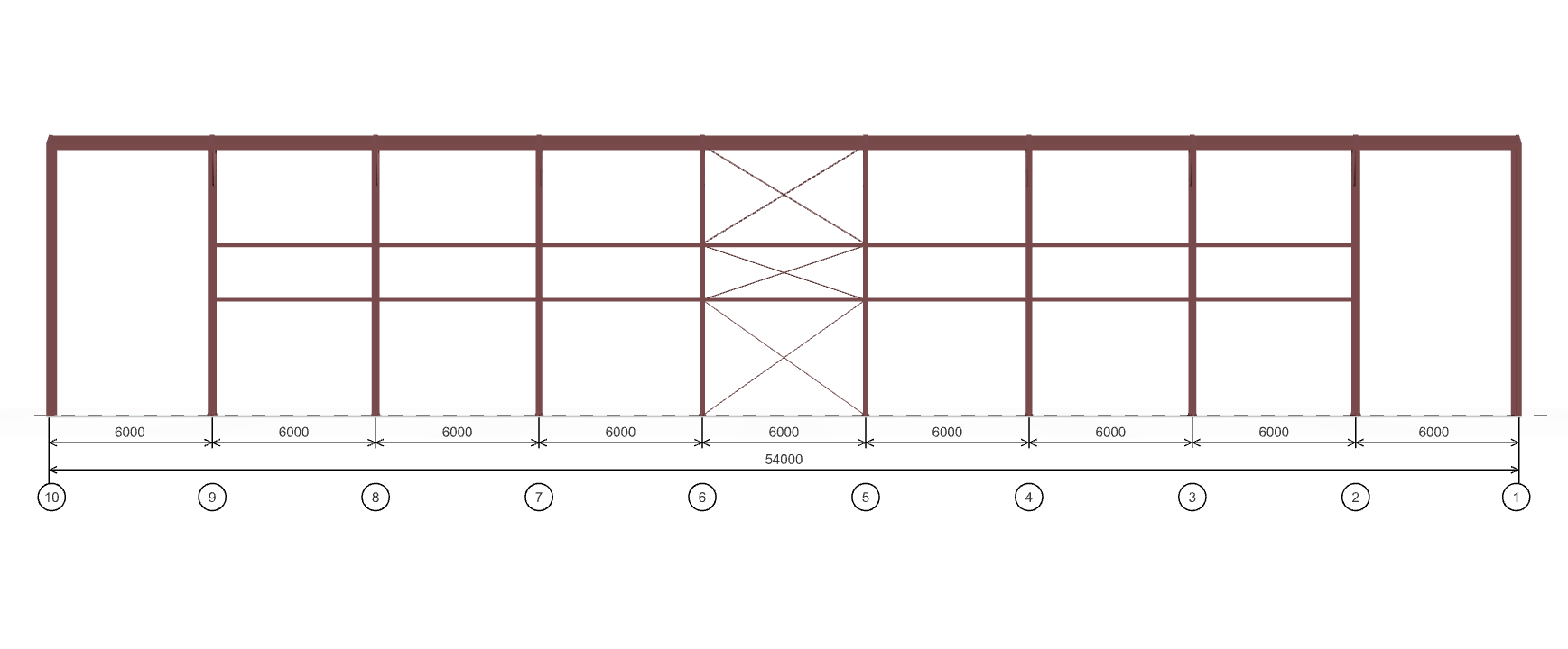 Каркас ангара для грузового транспорта, 1134 кв.м