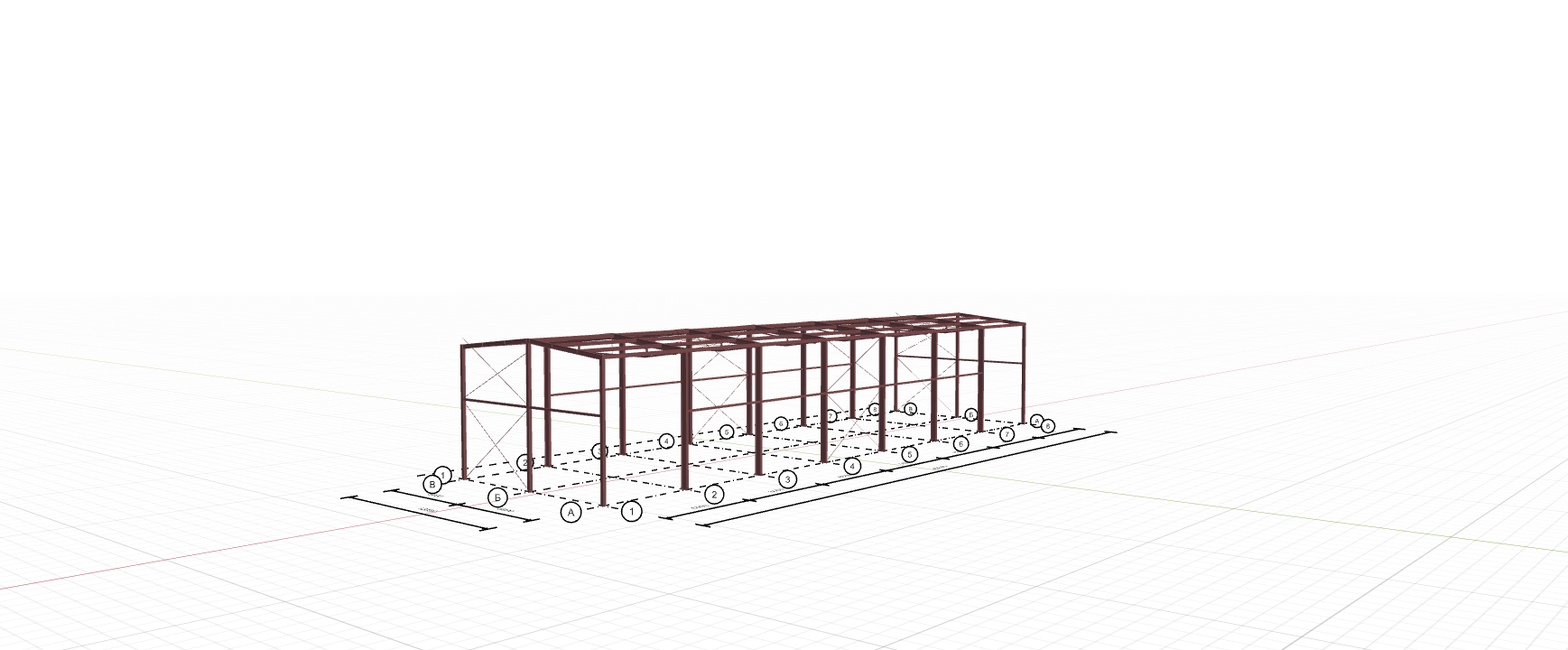 Каркас склада, 504 кв.м