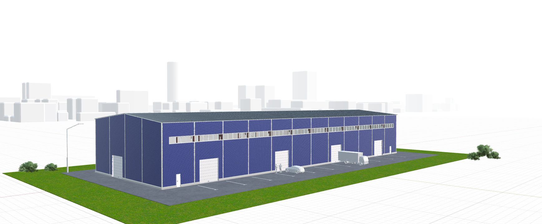 Производственное здание с кран-балкой, 1728 кв.м