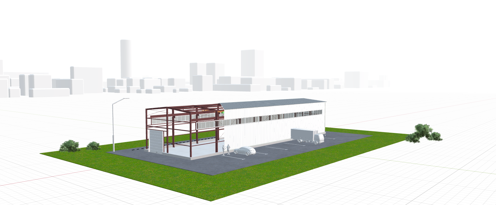 Склад для хранения спецтехники с кран-балкой, 504 кв.м