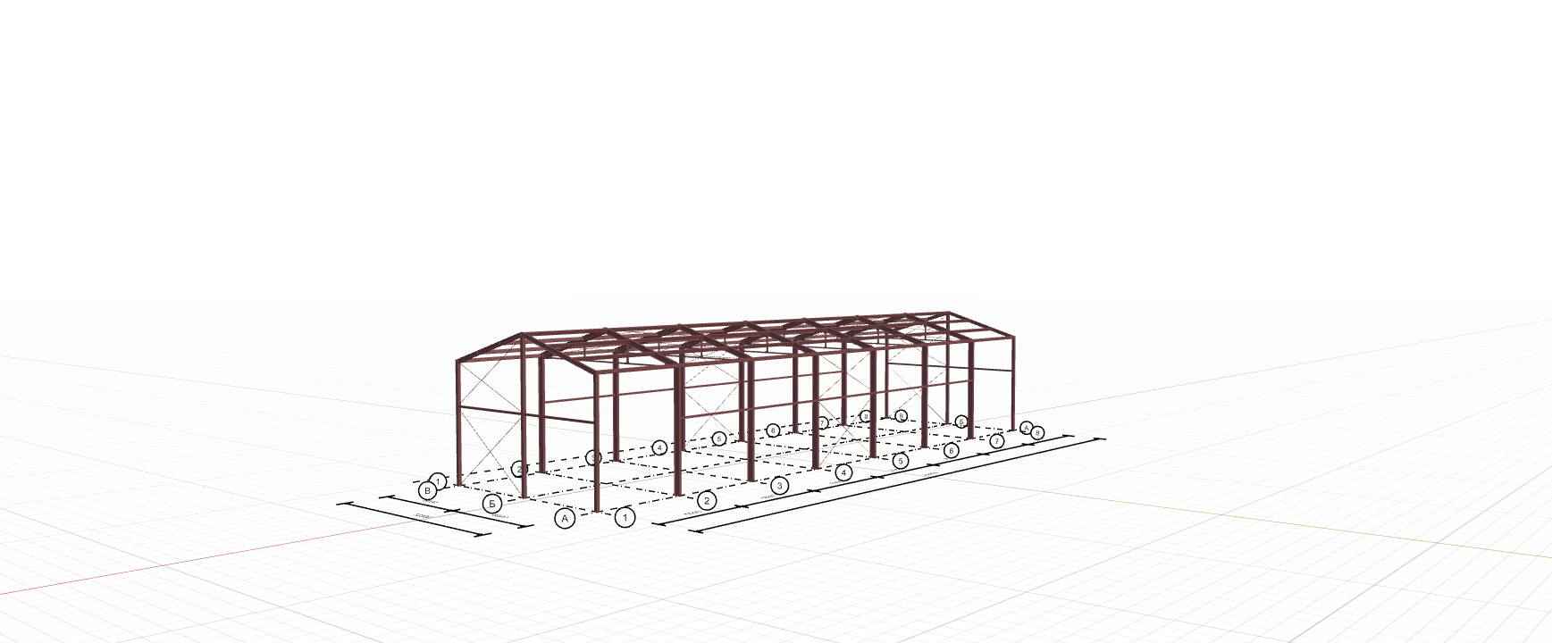 Каркас для овощехранилища, 504 кв.м