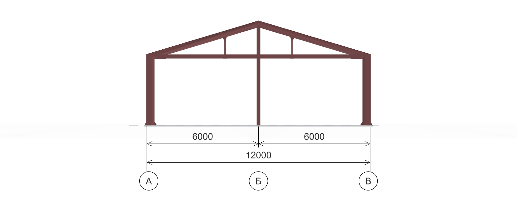 Каркас склада, 216 кв.м
