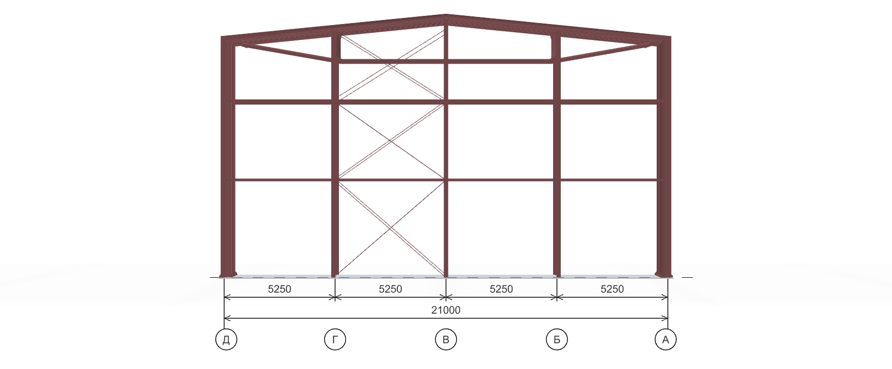 Каркас ангара, 1386 кв.м