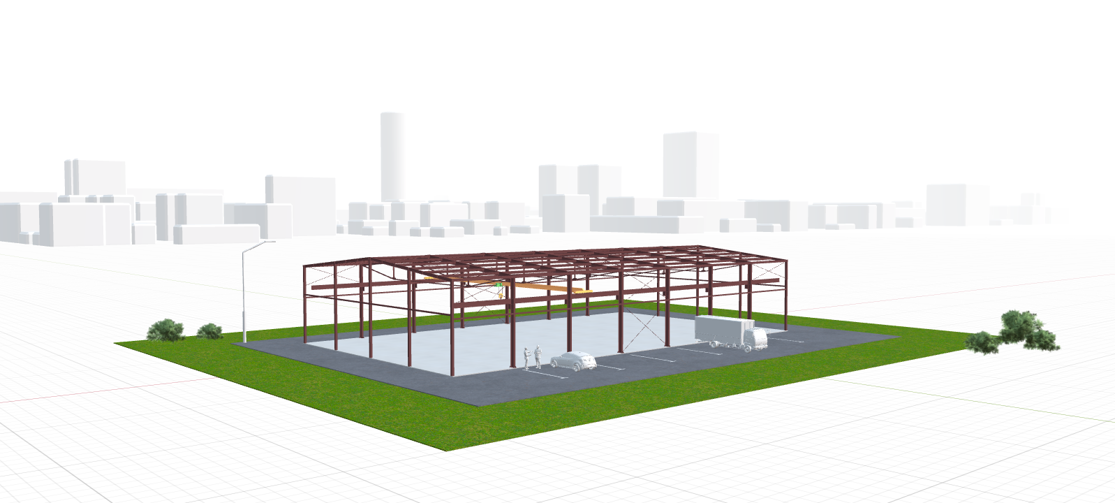 Каркас производственного здания с кран-балкой, 1008 кв.м