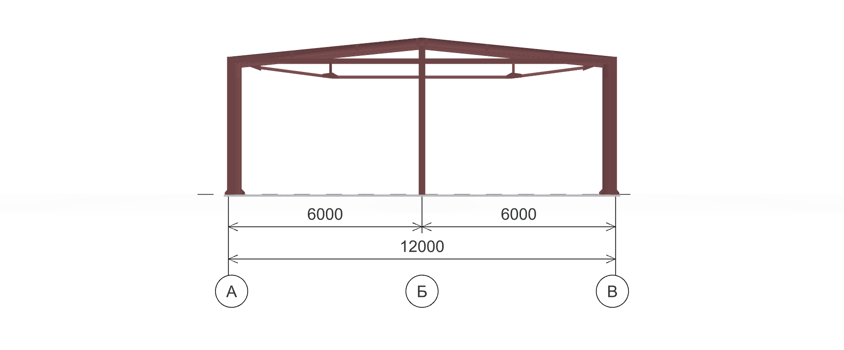Каркас склада, 216 кв.м