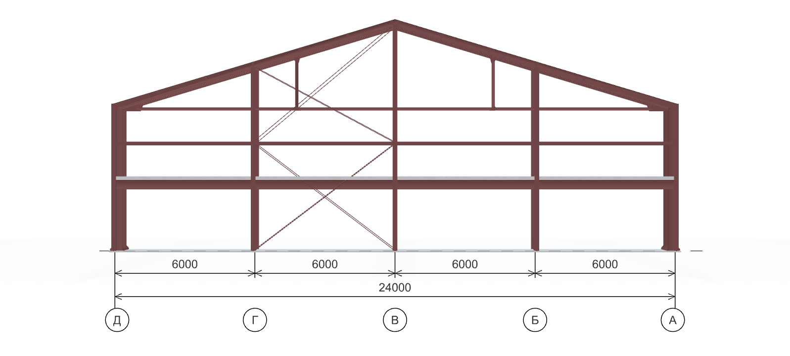 Каркас для зернохранилища, 1008 кв.м