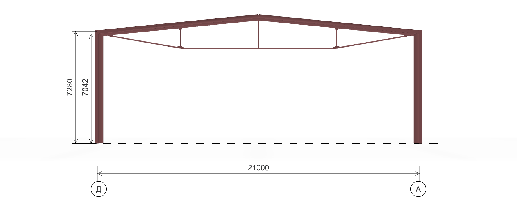 Каркас склада, 882 кв.м
