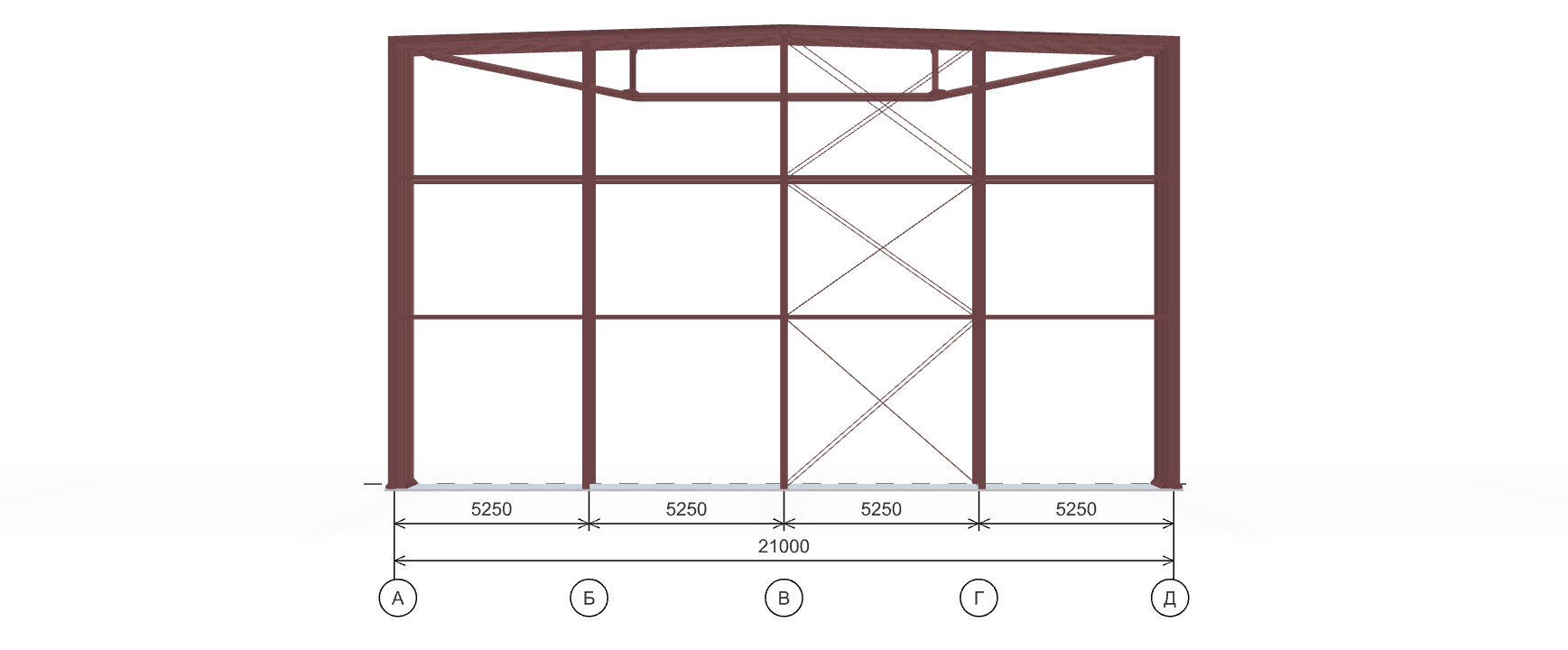 Каркас для автосалона, 1386 кв.м