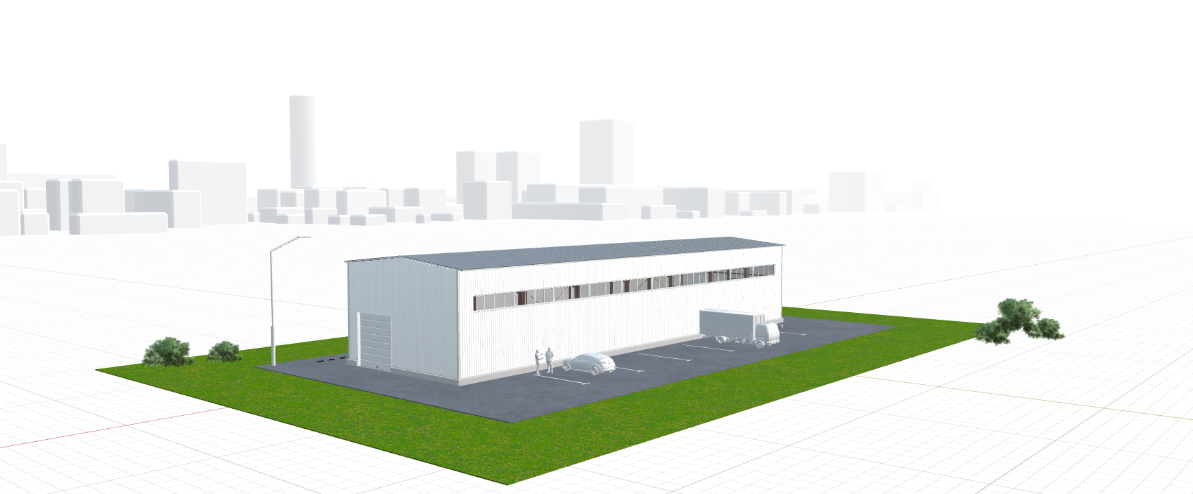 Склад для хранения спецтехники с кран-балкой, 504 кв.м