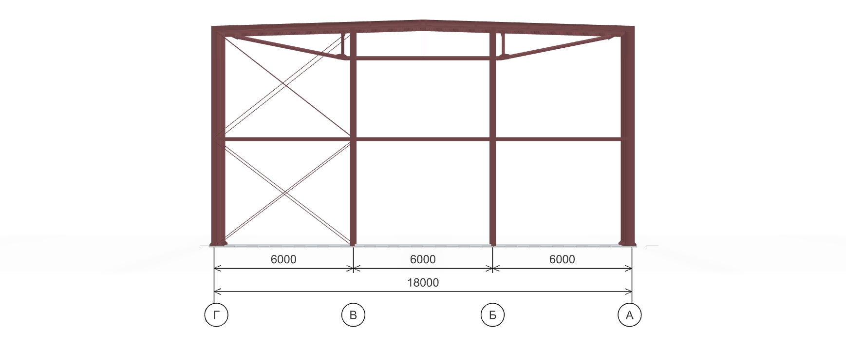 Каркас для автосалона, 864 кв.м 