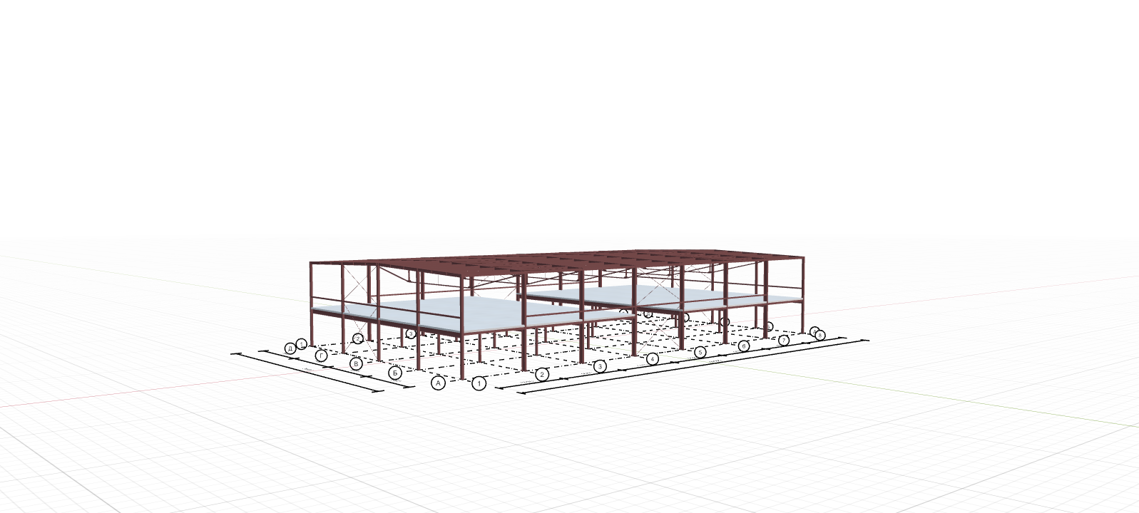 Каркас для автосалона, 1008 кв.м