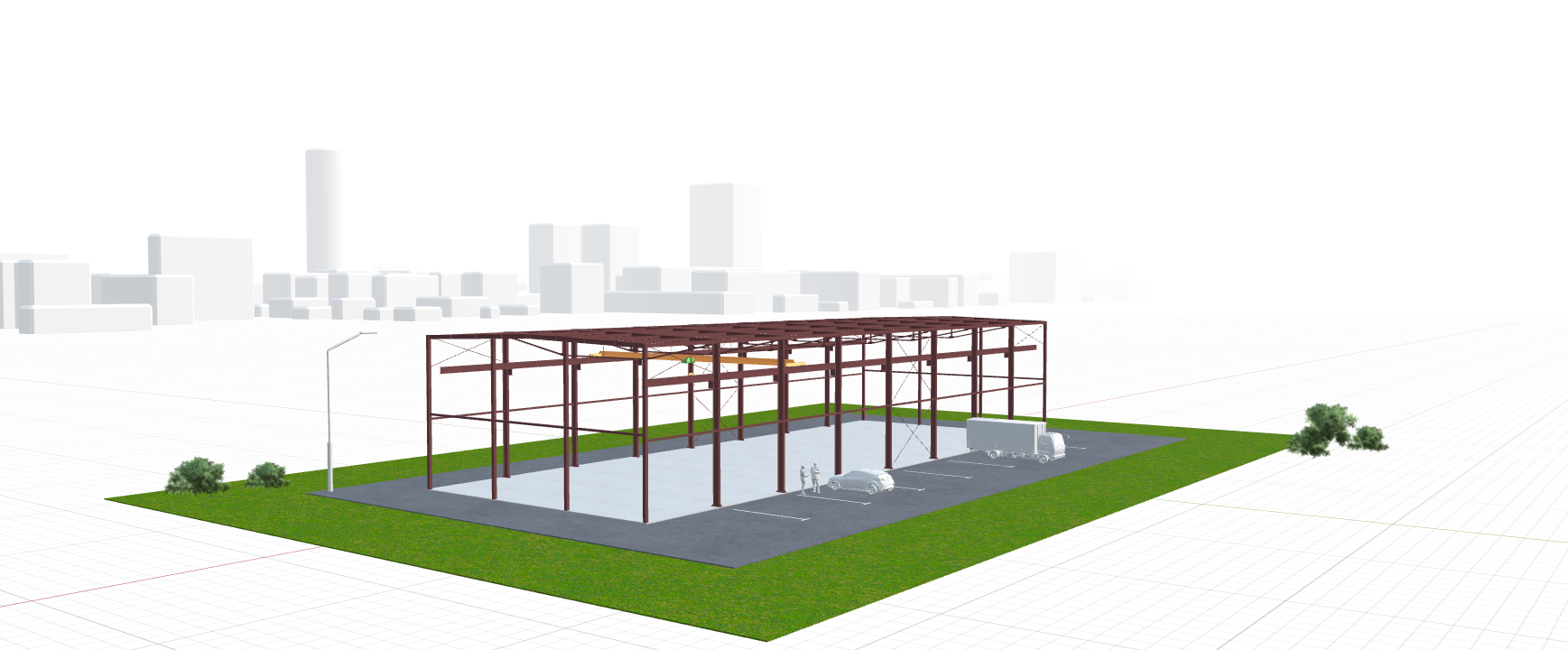 Каркас производственного здания с кран-балкой, 864 кв.м