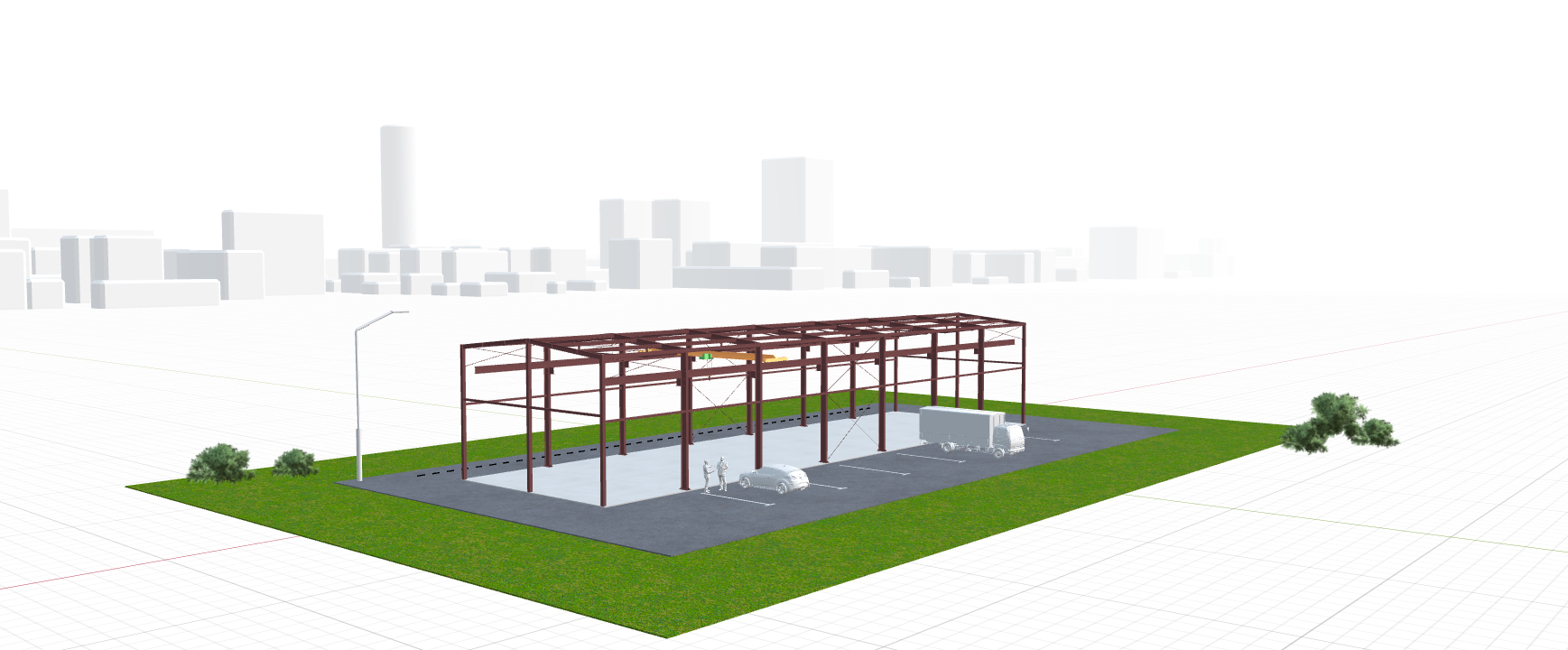 Каркас производственного здания с кран-балкой, 504 кв.м