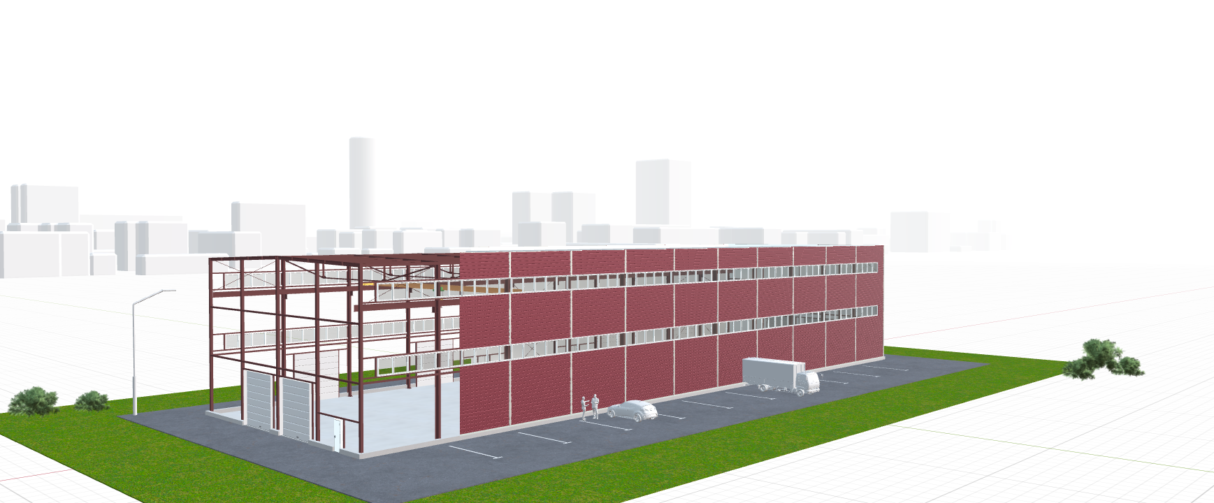 Производственное здание с кран-балкой, 1386 кв.м