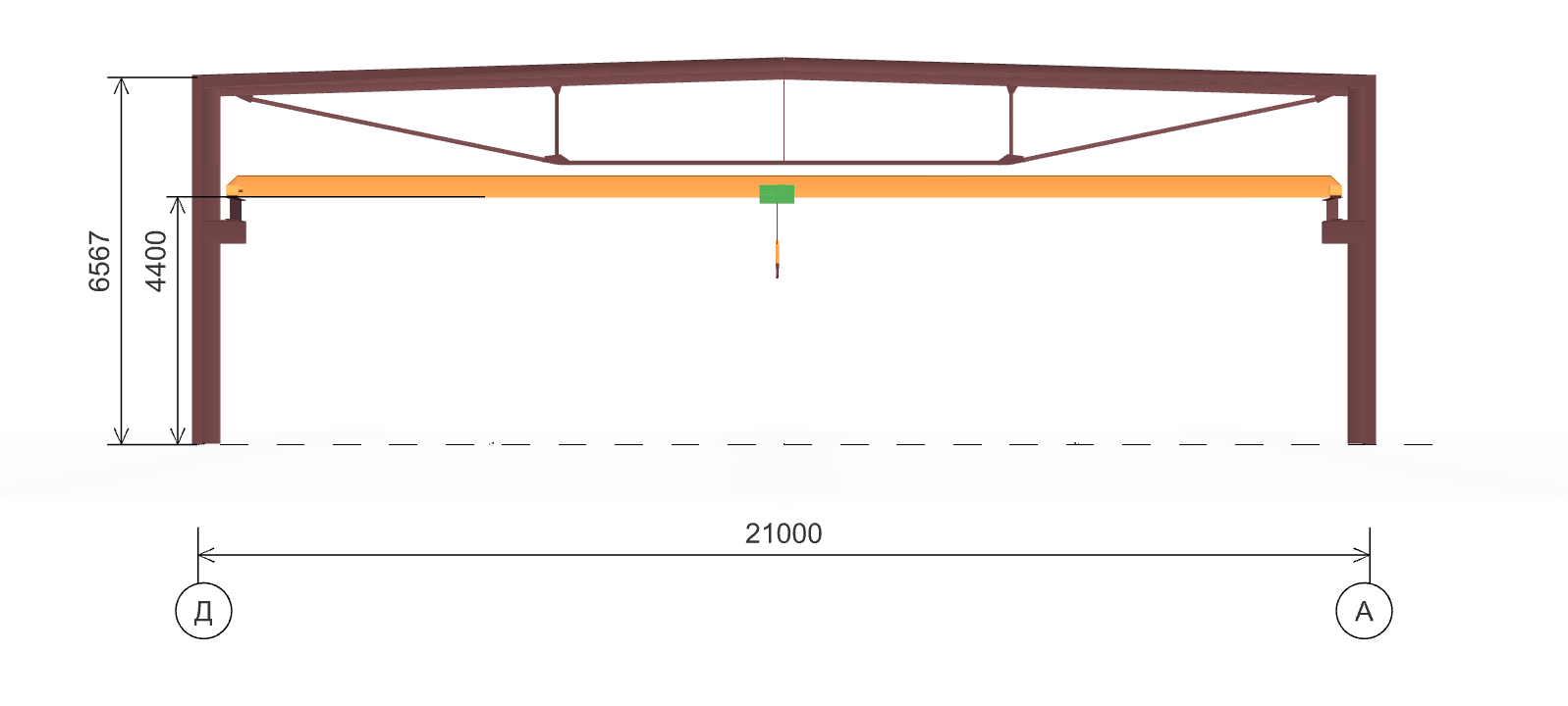 Быстровозводимый цех с кран-балкой, 630 кв.м