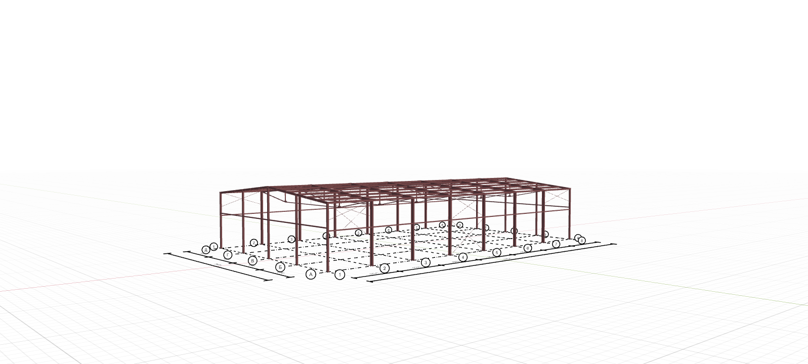 Каркас производственного здания с кран-балкой, 1008 кв.м