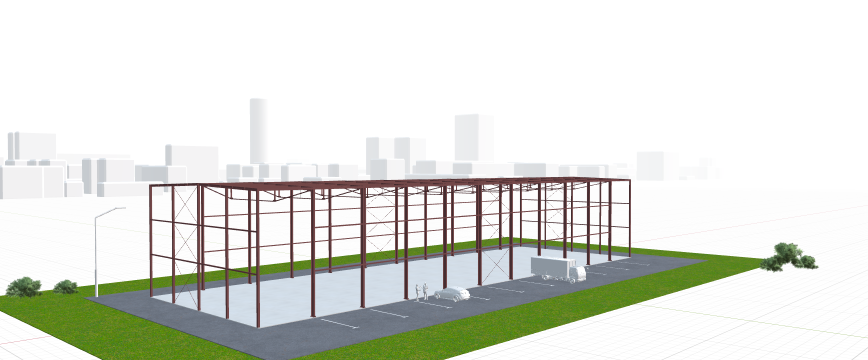 Каркас для автосалона, 1386 кв.м