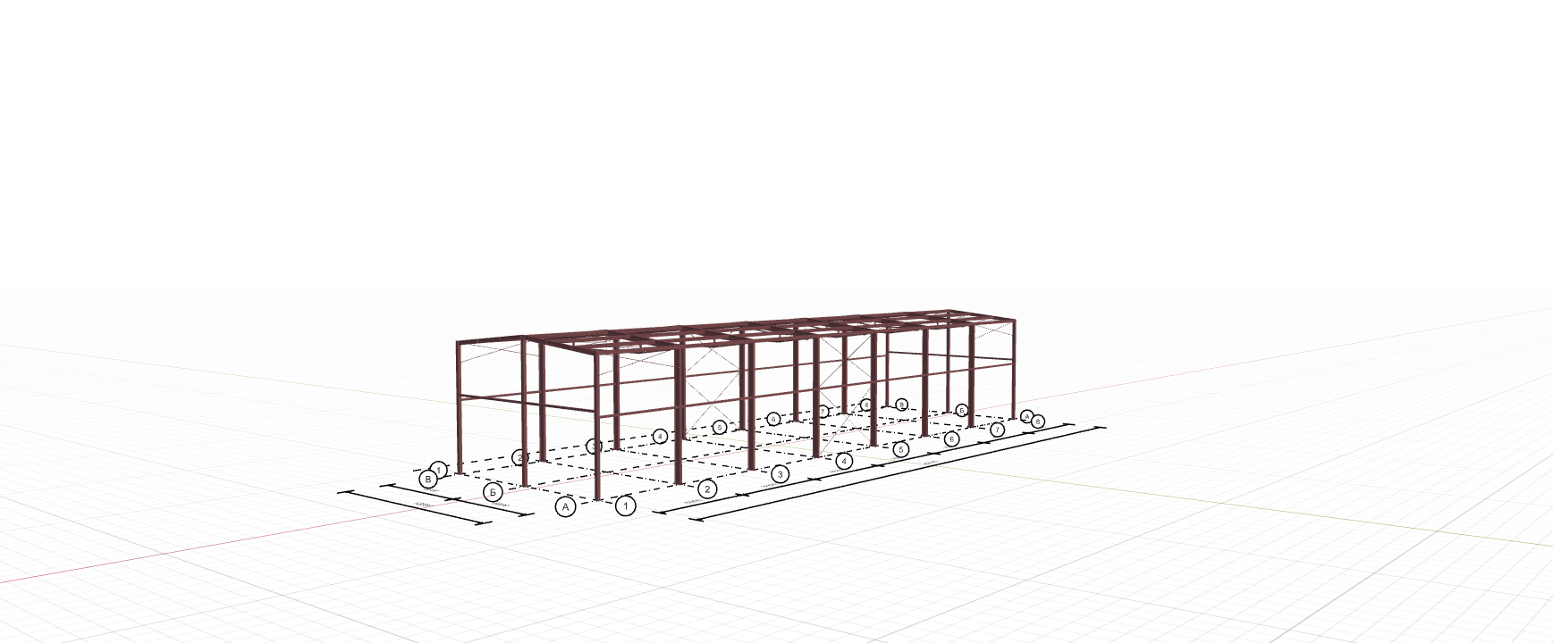 Каркас производственного здания с кран-балкой, 504 кв.м