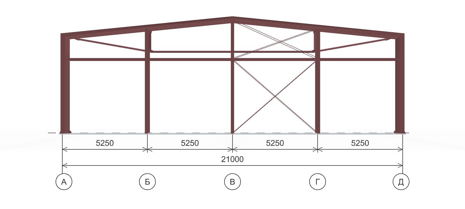 Каркас для автосервиса, 630 кв.м