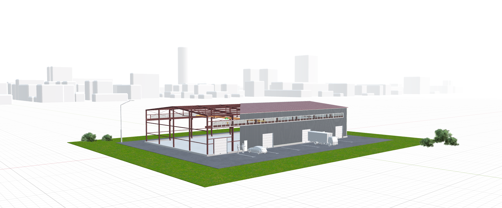 Производственное здание с кран-балкой, 1008 кв.м