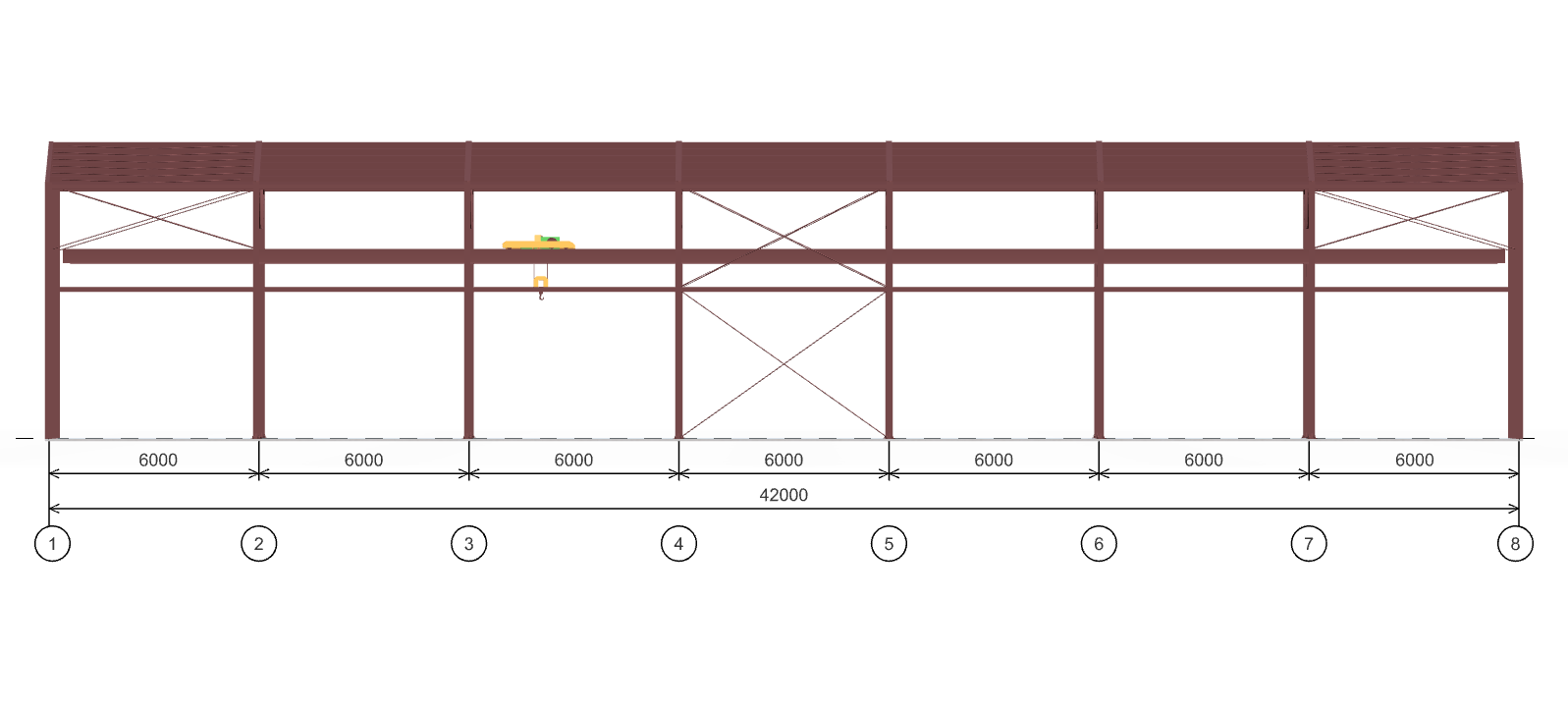 Каркас производственного здания с кран-балкой, 1008 кв.м
