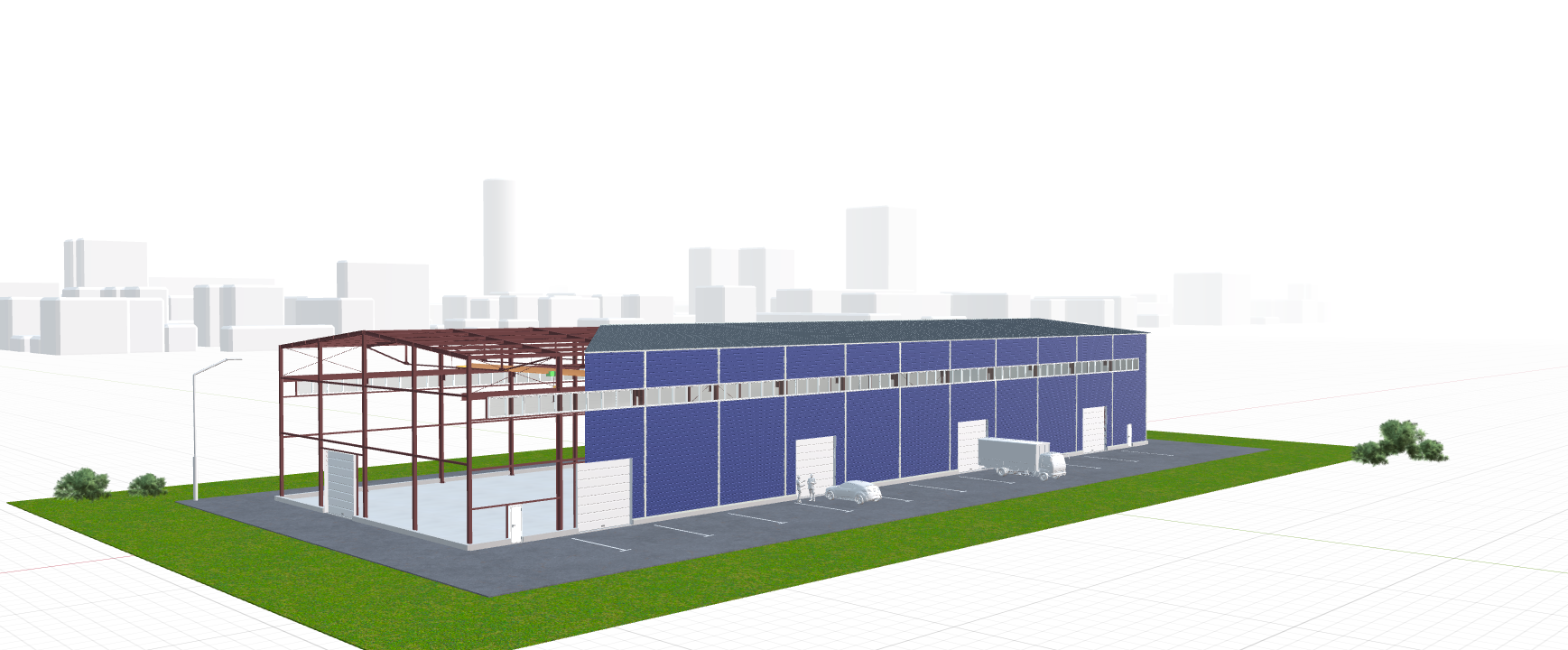 Производственное здание с кран-балкой, 1728 кв.м