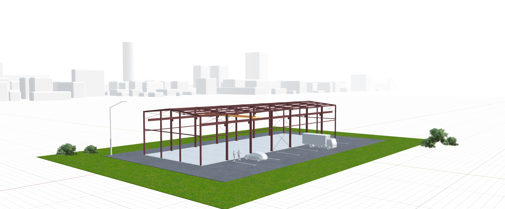 Каркас производственного цеха с кран-балкой, 630 кв.м