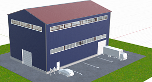 Каркас с колоннами и ригелями из горячекатаного двутавра ЕВРАЗа